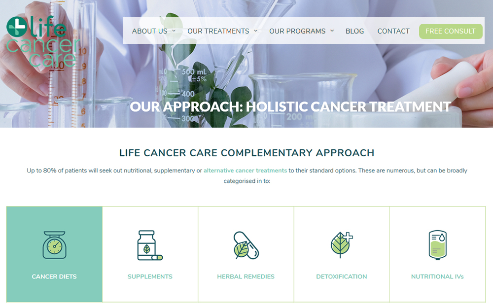Diseño página web - Life Clinic Cancer