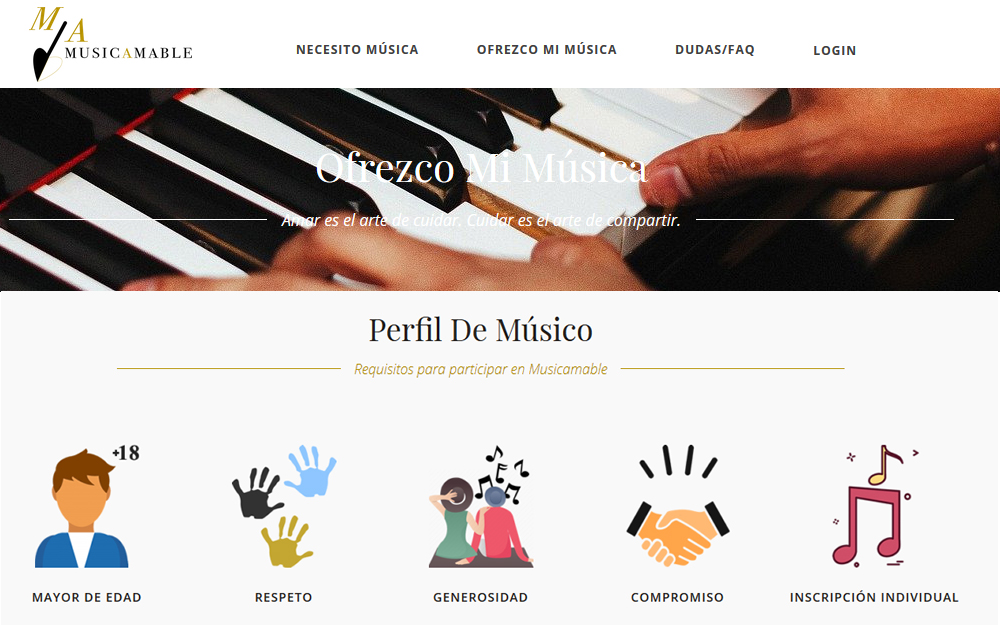 Diseño página web - MusicAmable